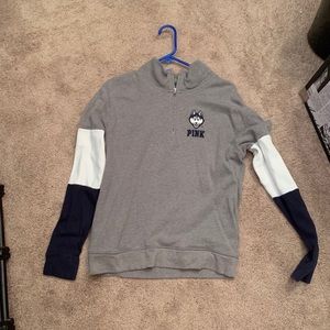 VS Secret Pink UConn Quarter ZIP Sweater